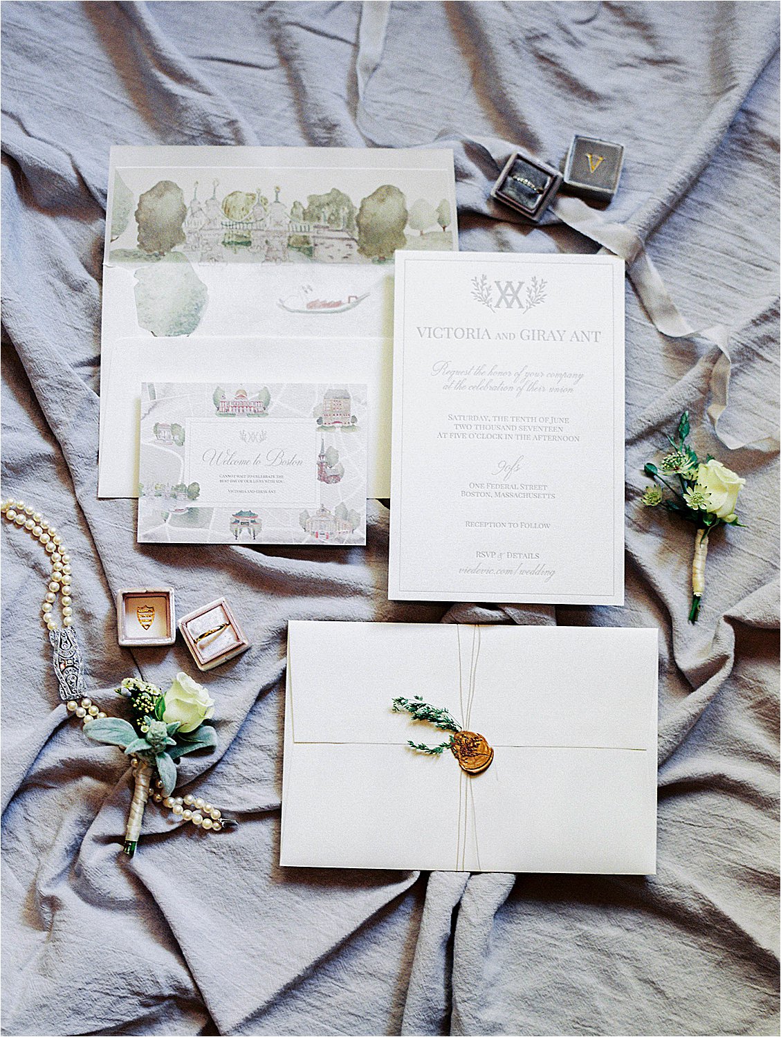 2019 Publications - A Year in Review with Florida and DC Film Wedding Photographer Renee Hollingshead as seen in Martha Stewart Weddings - the prettiest vintage invitations by Vie De Vic in Boston, Massachusetts