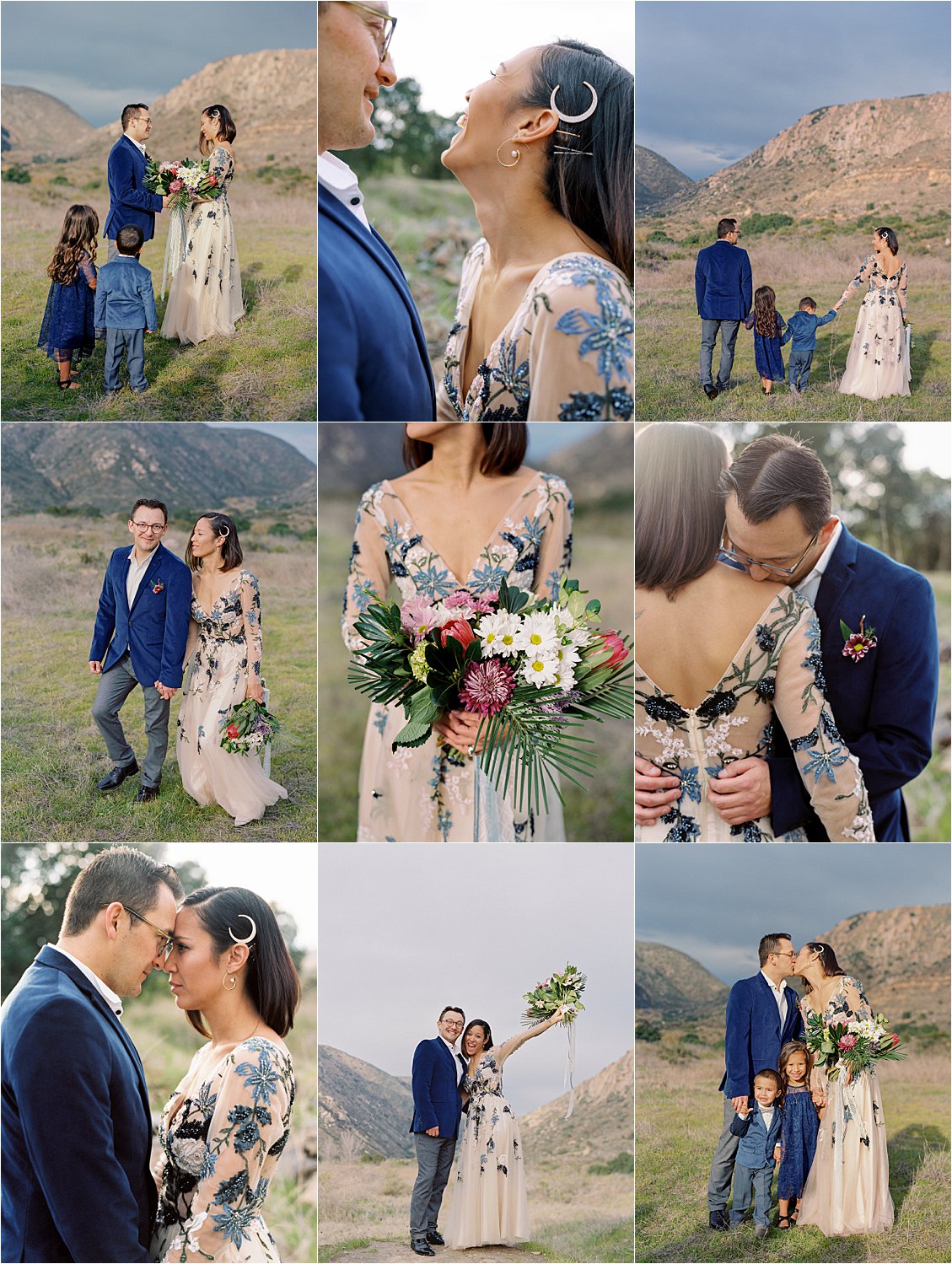 Melissa and Brian's San Diego Vow Renewal at Mission Trails by San Diego Film Wedding and Anniversary Photographer, Renee Hollingshead. These two celebrated their 10th wedding anniversary by renewing their vows with their two kids nearby their family home.