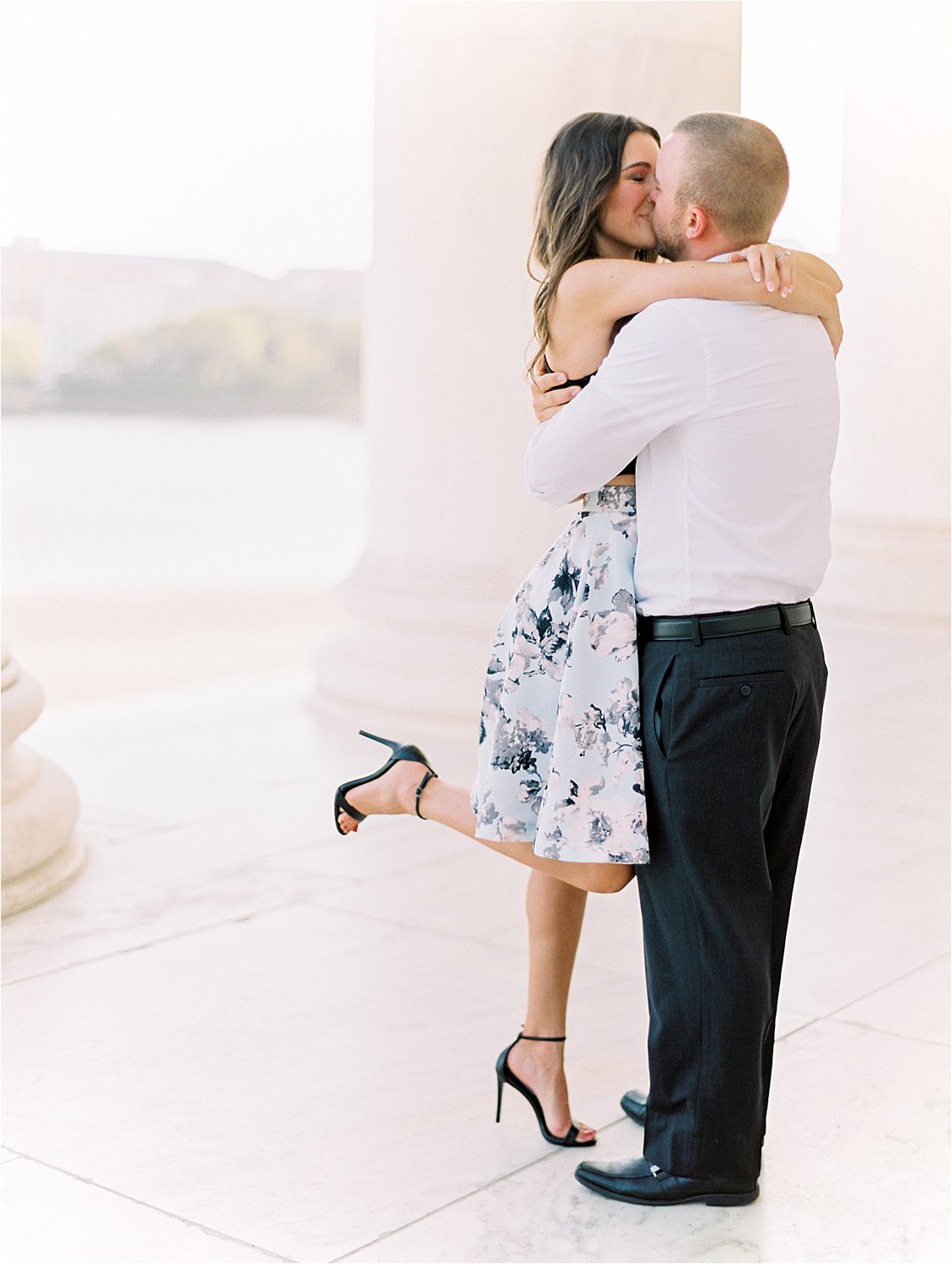 Jefferson Memorial Engagement Session with Washington DC Film Engagement and Wedding Photographer, Renee Hollingshead.