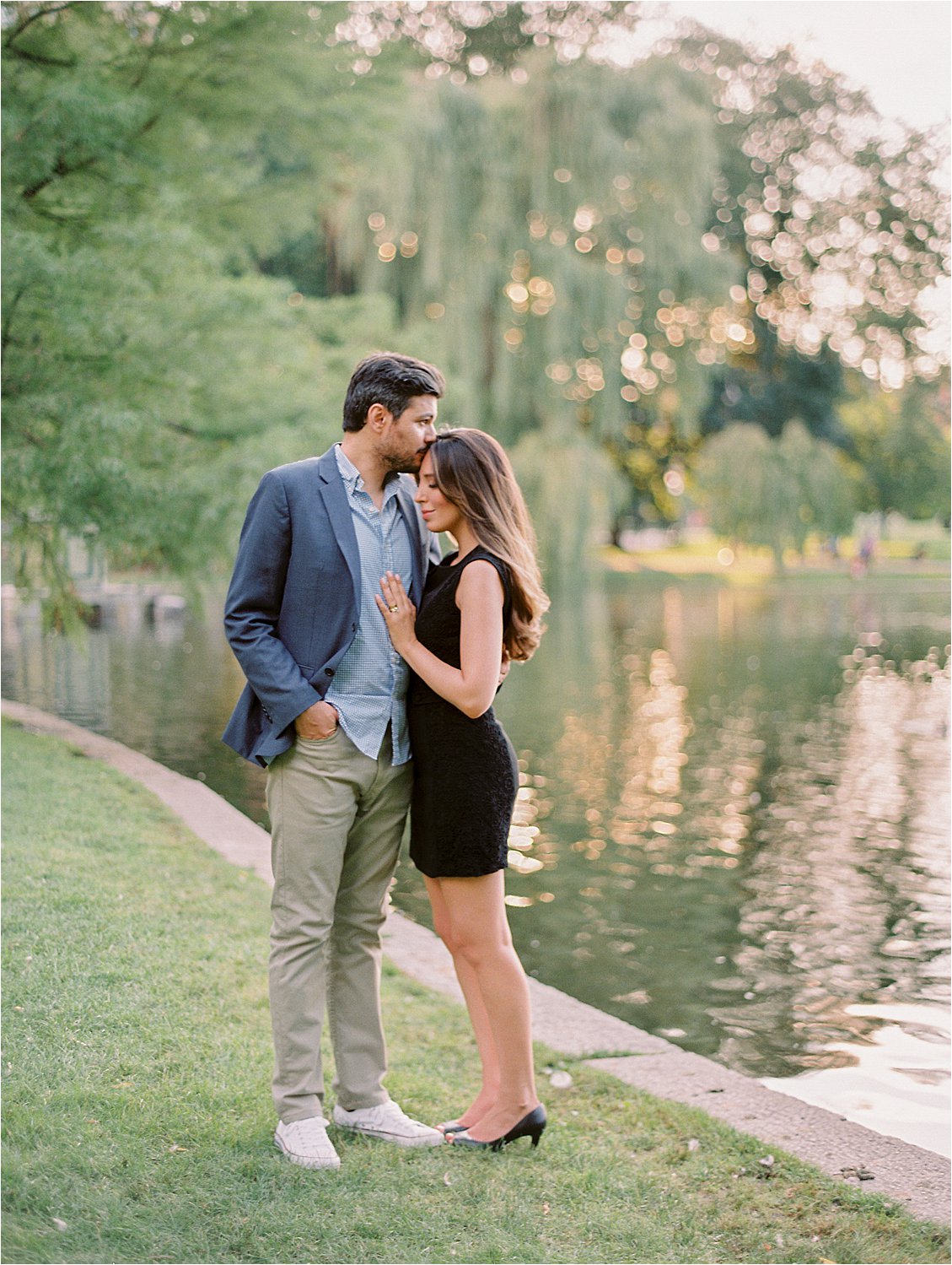Summer Boston Public Garden Engagement Session by Boston and Destination Hybrid Film Wedding and Engagement Photographer, Renee Hollingshead