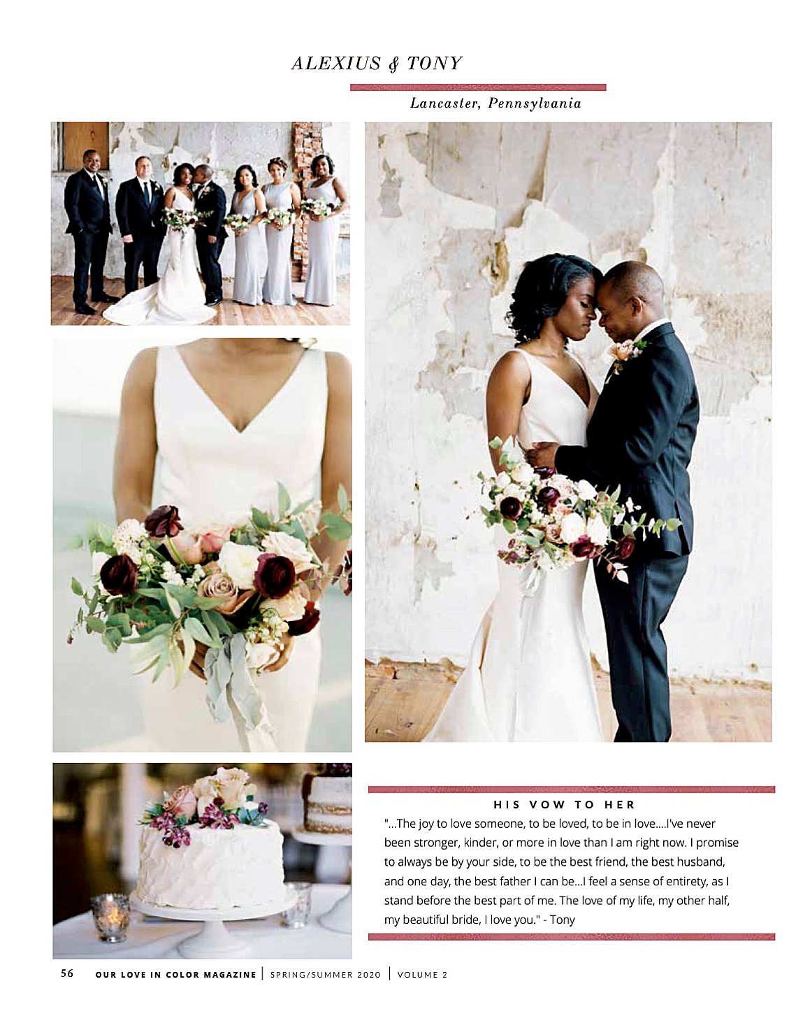Alexius and Tony's Spring Lancaster Pennsylvania Wedding at the Excelsior is featured in Our Love In Color Volume II. Photography by Pennsylvania Film Wedding Photographer, Renee Hollingshead with Simply Events, Laura of Lauxmont, Glam Qui, Francesca's Bridal, Badgley Mischka, and more!