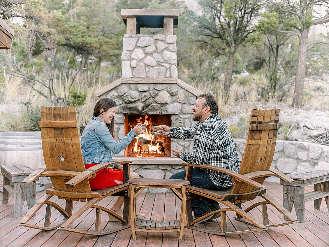 Fireside Engagement Session in Colorado by Destination Film Wedding Photographer, Renee Hollingshead