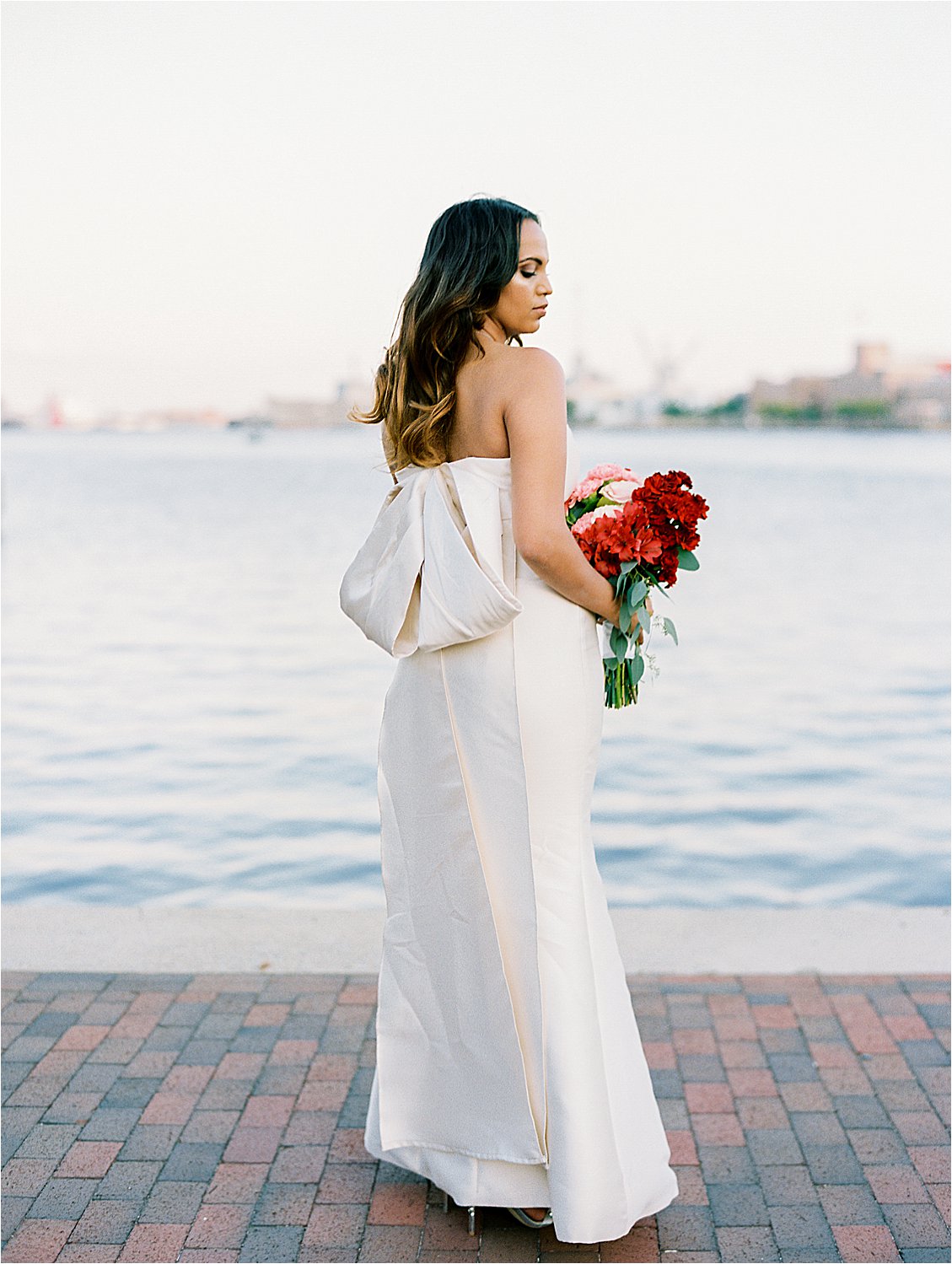 Bride in ASOS Wedding Dress at Baltimore Anniversary Session