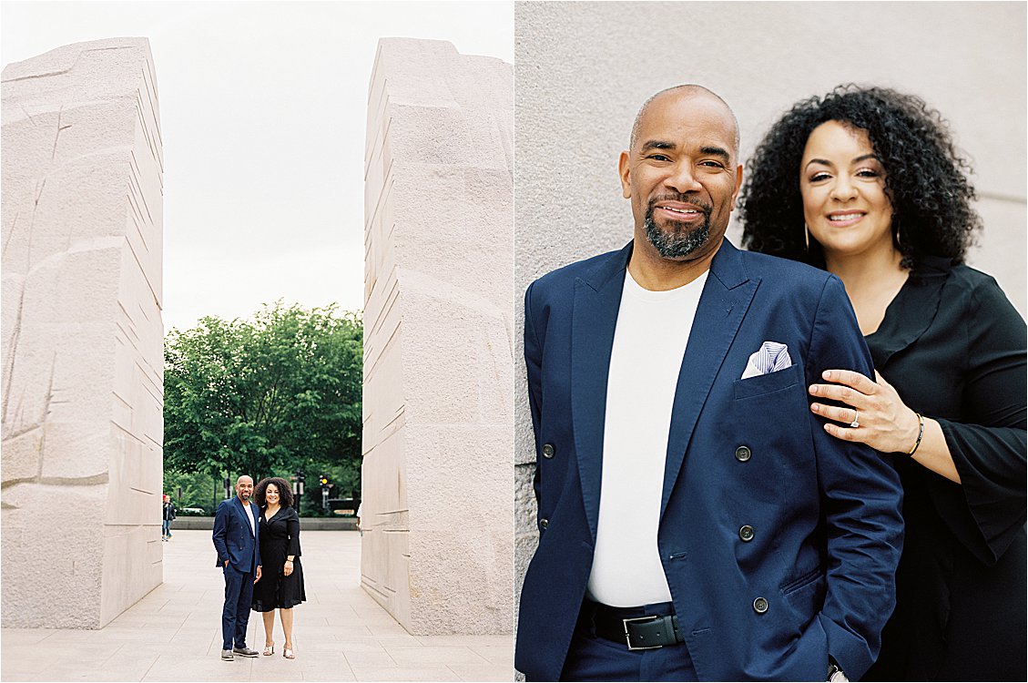 MLK Jr. Memorial Engagement Session in Washington DC with Film Wedding Photographer, Renee Hollingshead