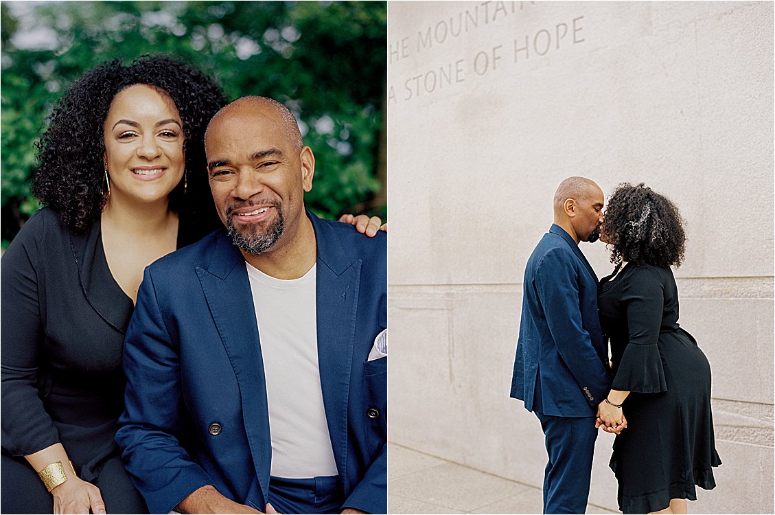 Summer MLK Jr. Memorial Engagement Session in Washington DC with Film Wedding Photographer, Renee Hollingshead