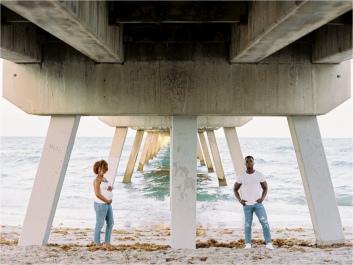 Modern Beach Maternity Session with South Florida Film Family and Wedding Photographer, Renee Hollingshead
