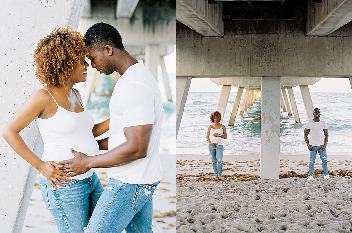Beach Maternity Session with South Florida Film Family and Wedding Photographer, Renee Hollingshead