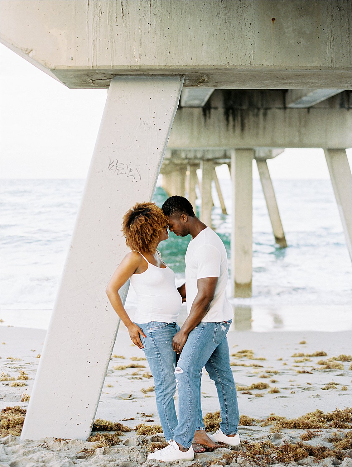 Beach Maternity Session with South Florida Film Family and Wedding Photographer, Renee Hollingshead