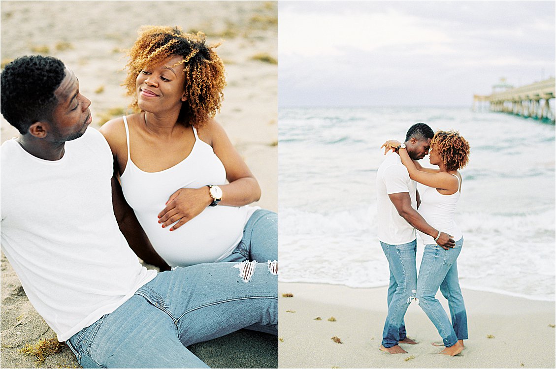 Playful Beach Maternity Session with South Florida Film Photographer, Renee Hollingshead