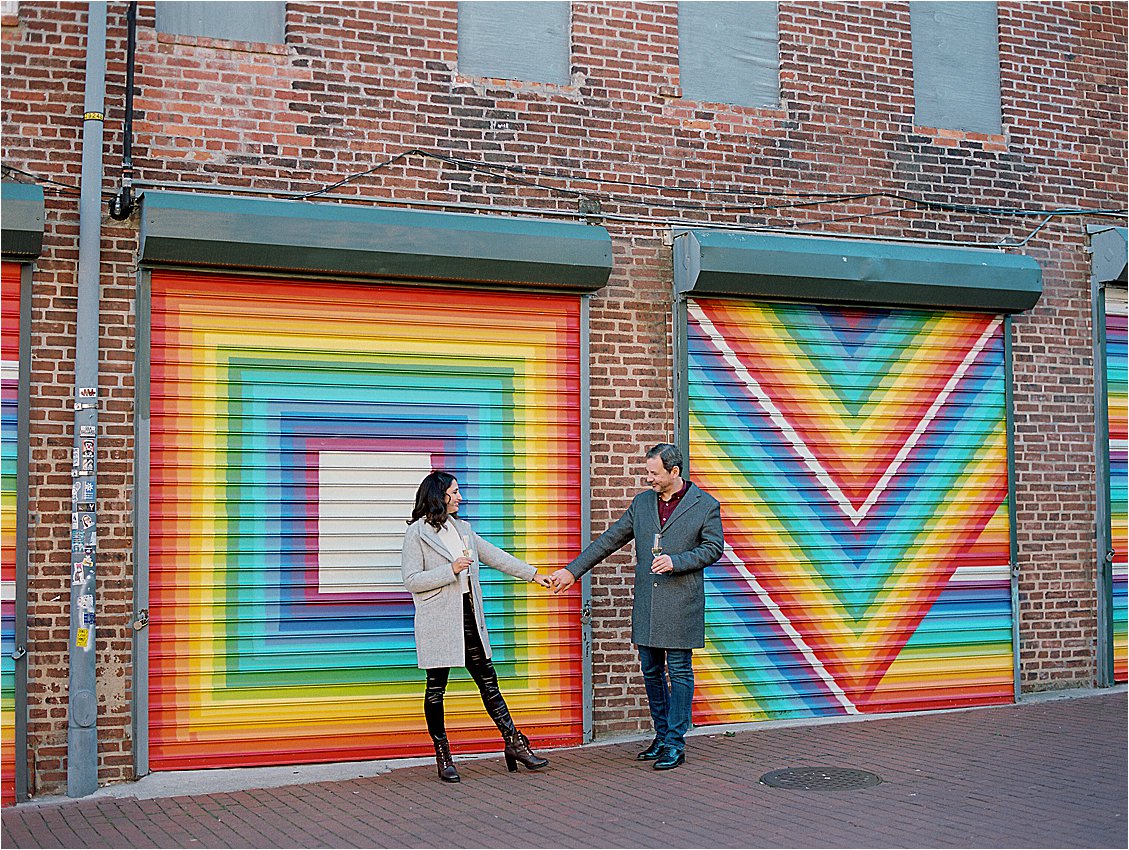 Blagden Alley Winter Engagement Session in Washington DC