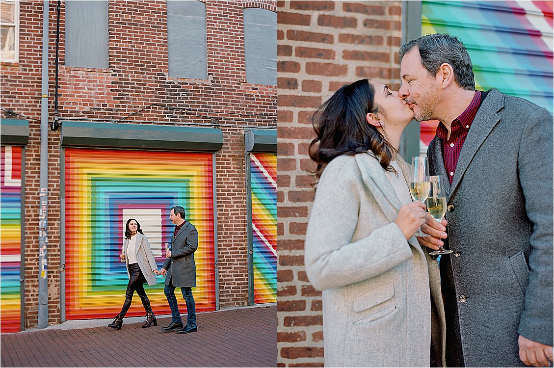 Blagden Alley Winter Engagement Session in Washington DC