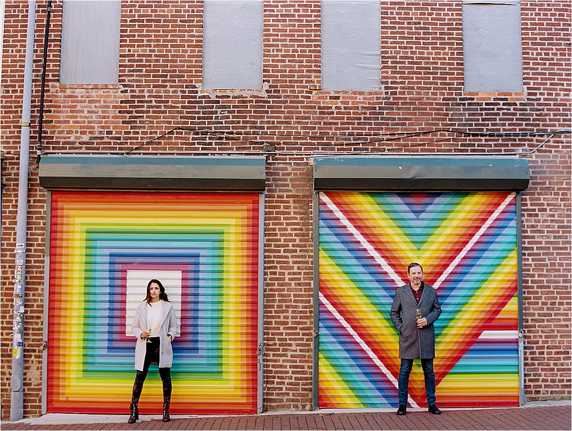 Colorful Blagden Alley Engagement Session in Washington DC