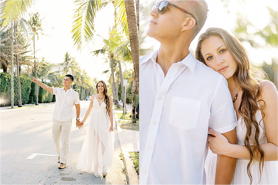 Beachy Engagement Session in Palm Beach, Florida with film wedding photographer, Renee Hollingshead
