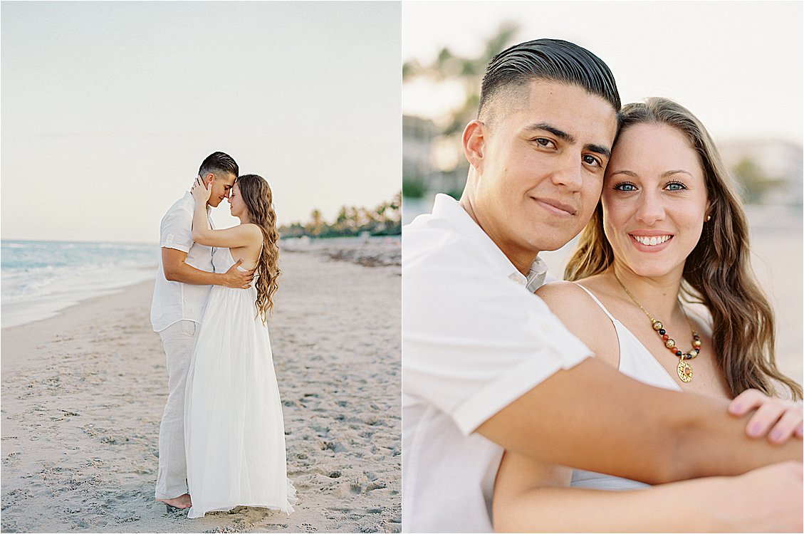 Dreamy Sunset Engagement Session in Palm Beach, Florida with film wedding photographer, Renee Hollingshead