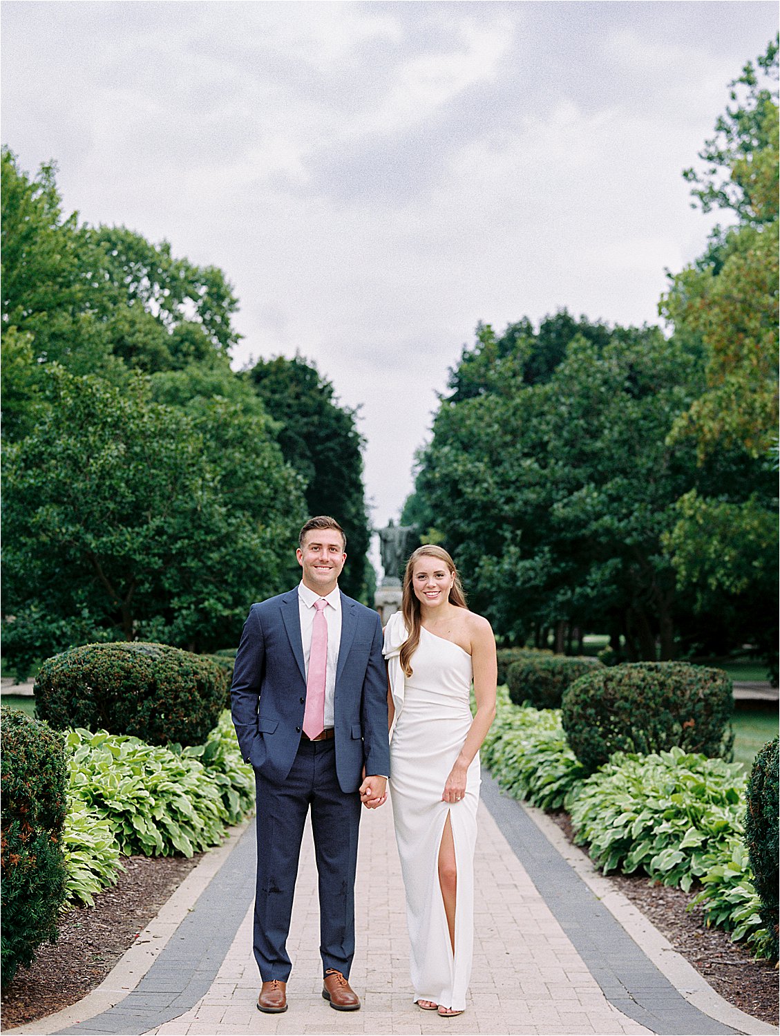 Golden Hour Engagement Session at University of Notre Dame with Chicago Film Wedding Photographer Renee Hollingshead
