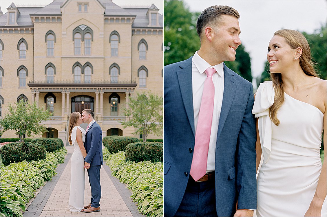 Engagement Session at University of Notre Dame with Chicago Film Wedding Photographer Renee Hollingshead