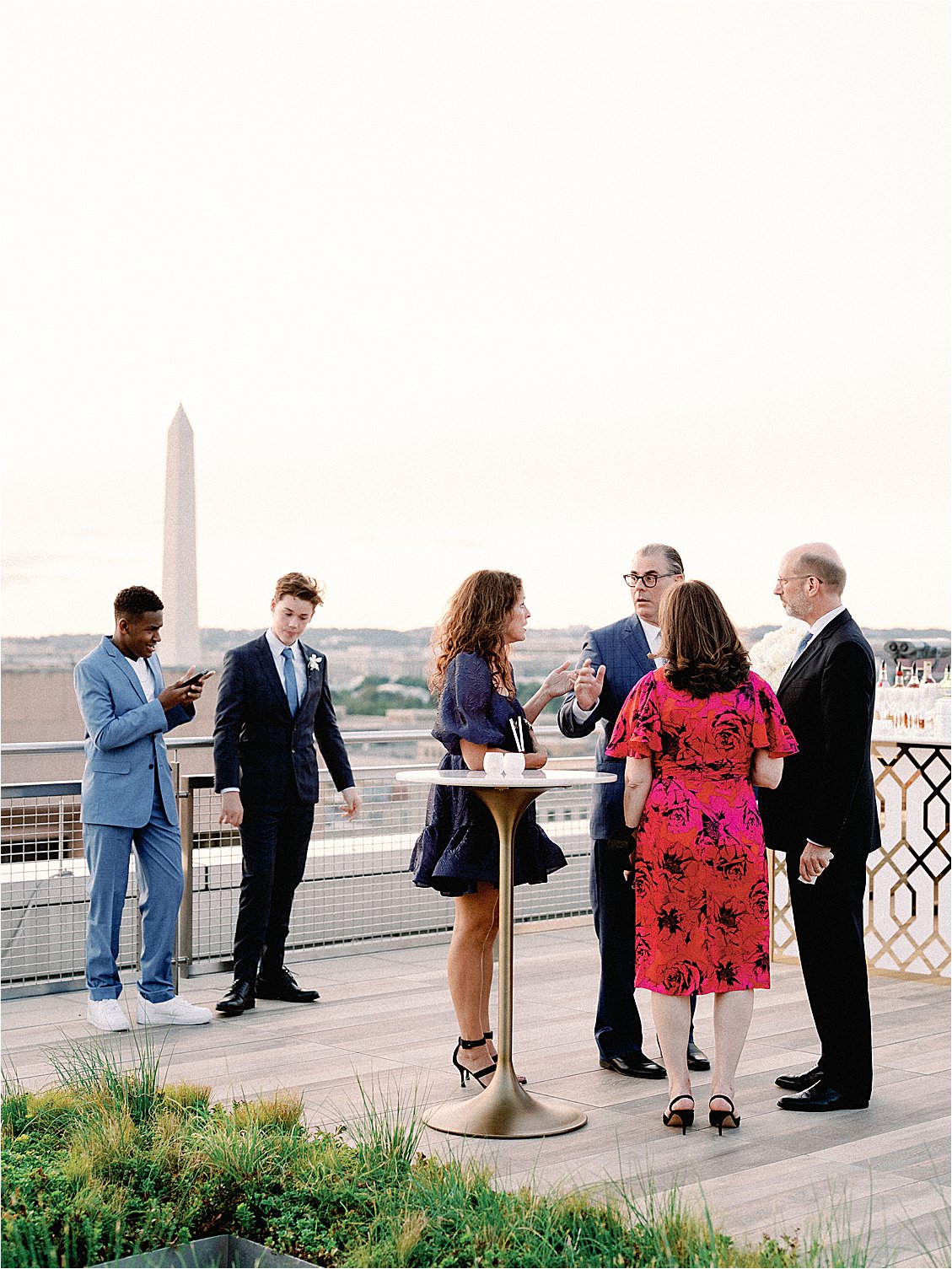 Cocktail Hour at Rooftop Wedding in Washington DC