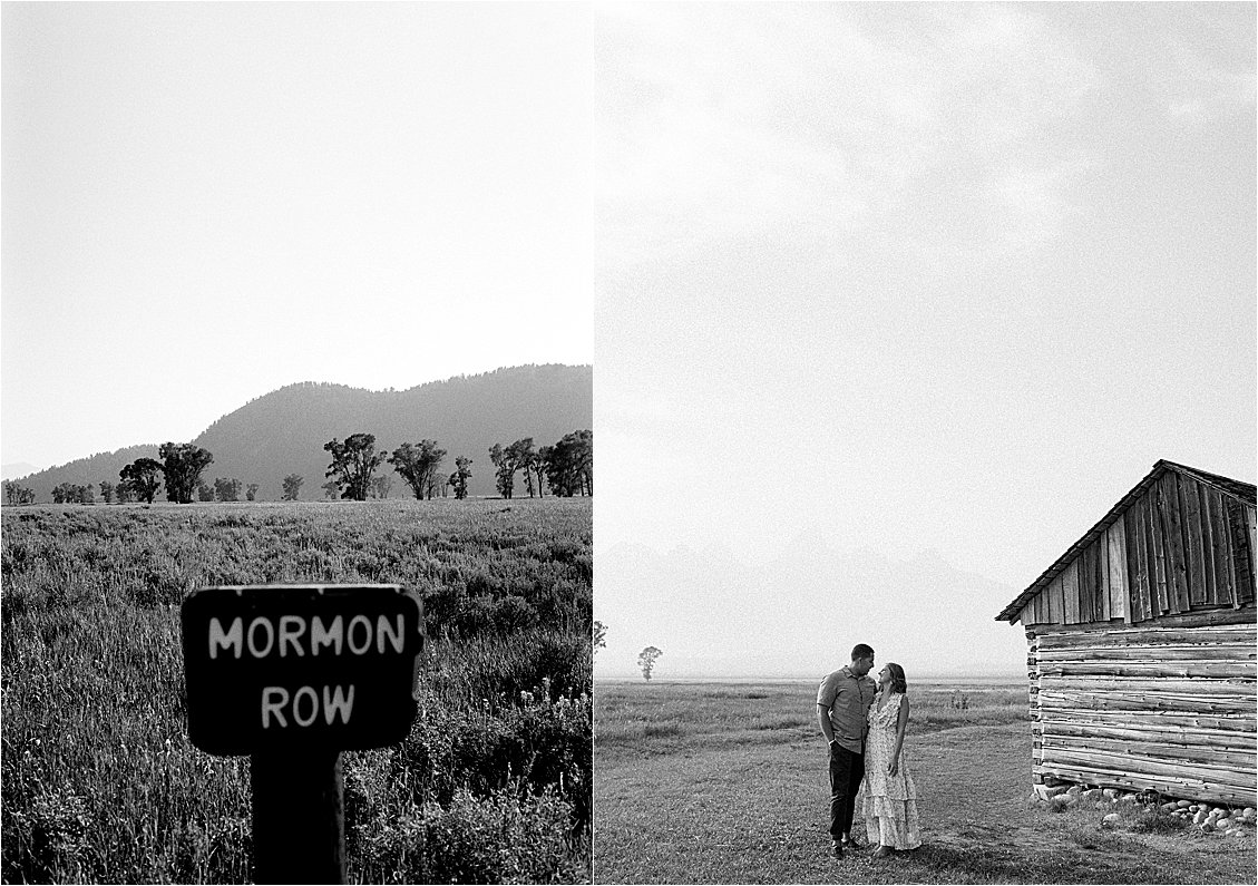 Mormon Row engagement session on delta 3200 film with Contax G2