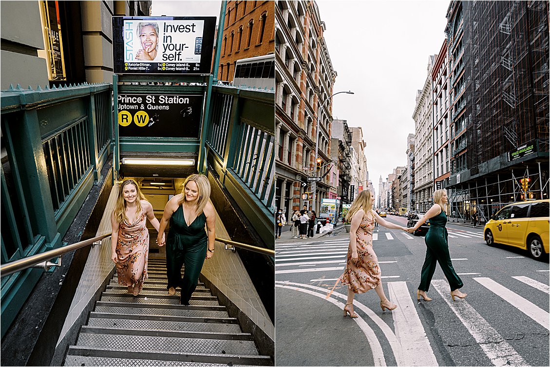 Iconic SoHo New York engagement session locations on Prince Street