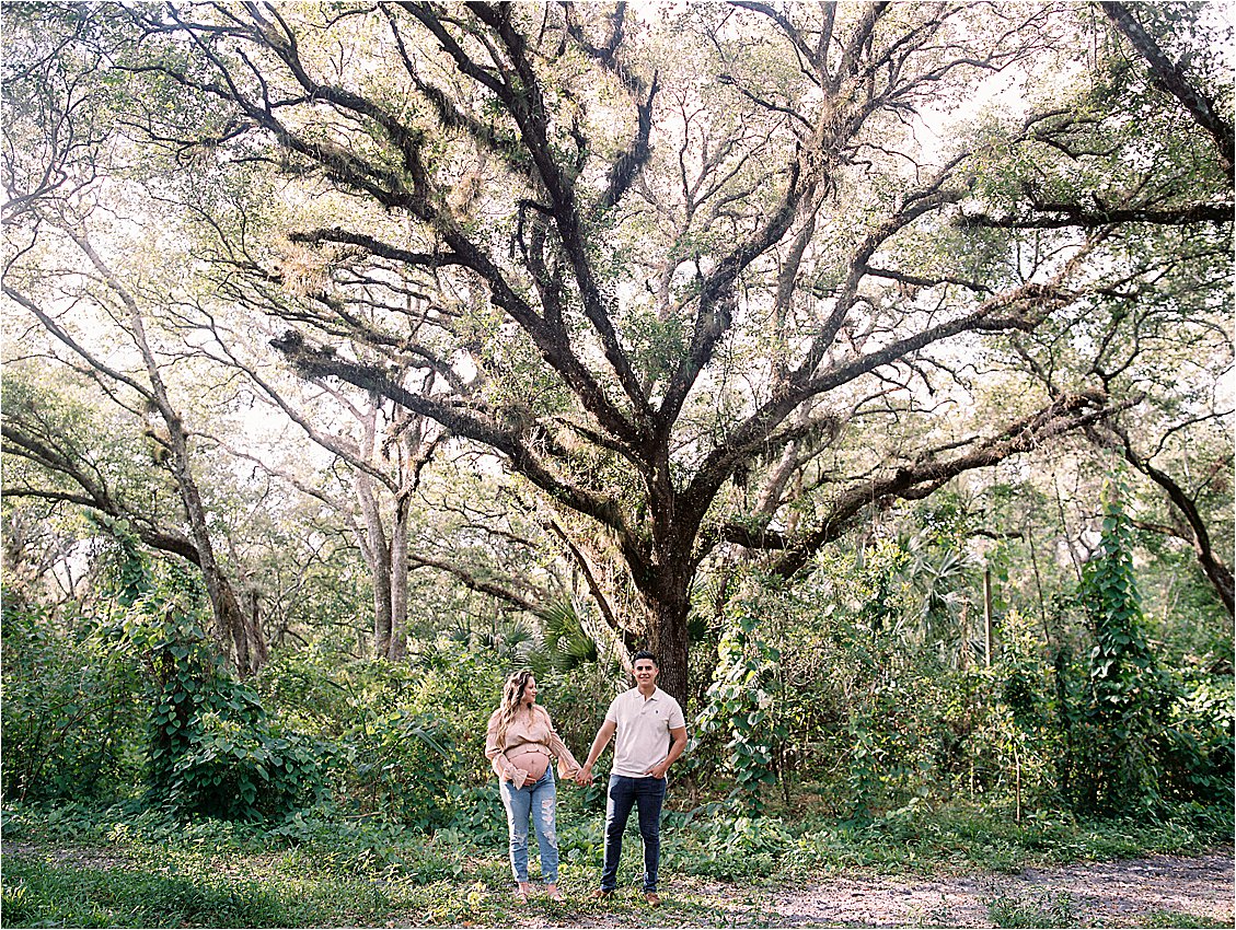 Tree Tops Park Maternity Session in Davie, Florida with film photographer Renee Hollingshead