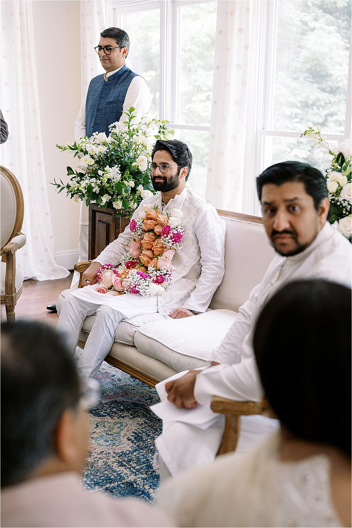 Groom at Nikkah Ceremony at Private Estate Pakistani Wedding Ceremony