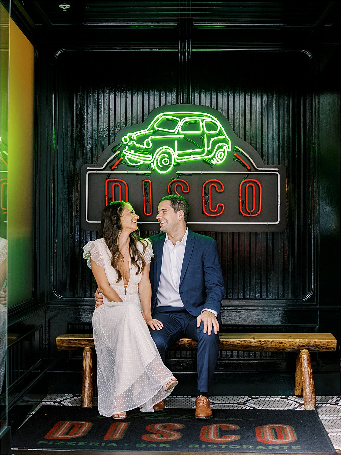 Fun and Romantic engagement session at Italian Disco in Baltimore, Maryland with Renee Hollingshead