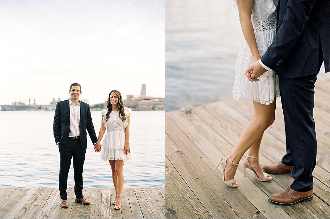 Waterfront engagement session at Fells Point Pier with Renee Hollingshead