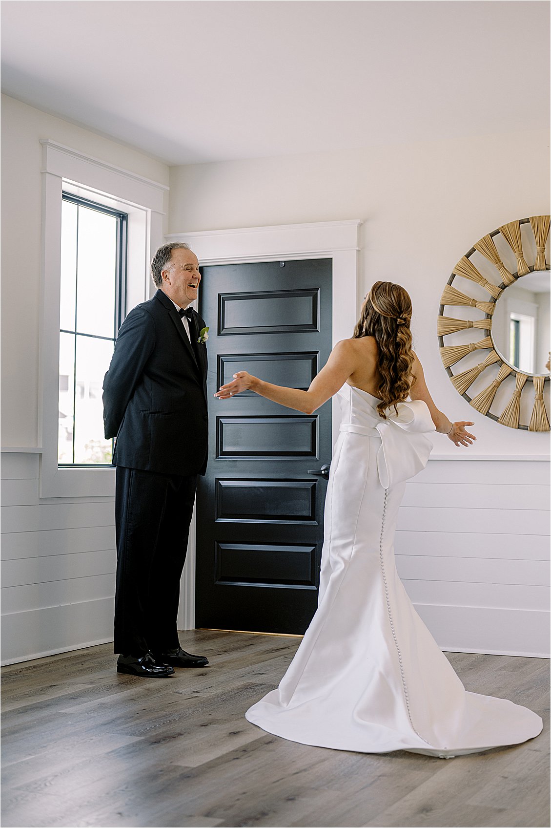 Father-Daughter First Look at Summer Fenwick Island Wedding