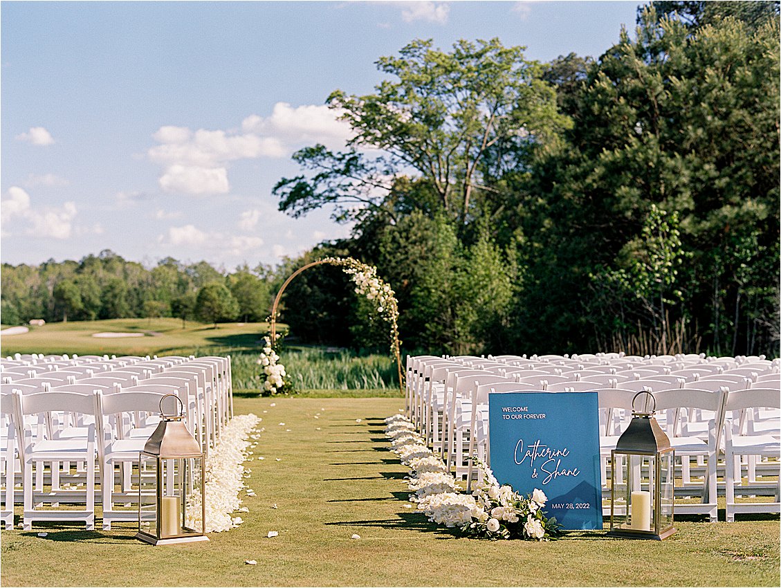 Outdoor wedding ceremony at the First Hole of Bayside Resort and Golf Club in Delaware