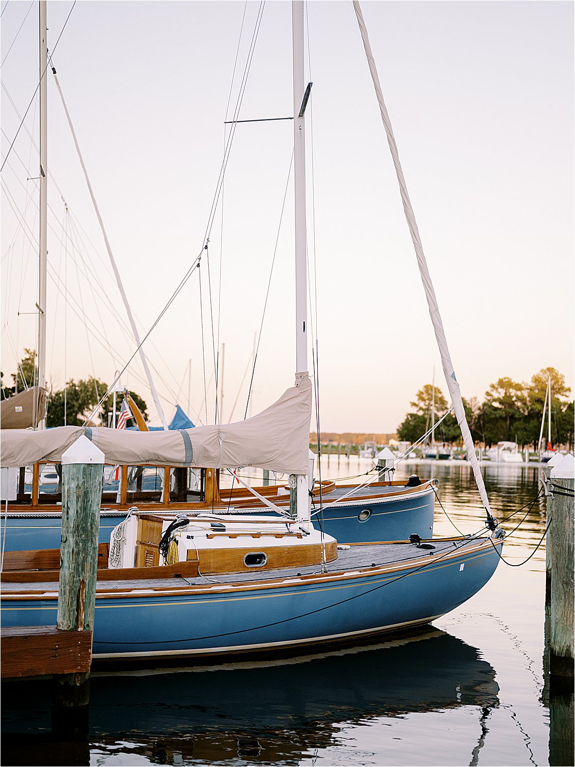 Sailboats at Inn at Perry Cabin in St. Michaels, Maryland