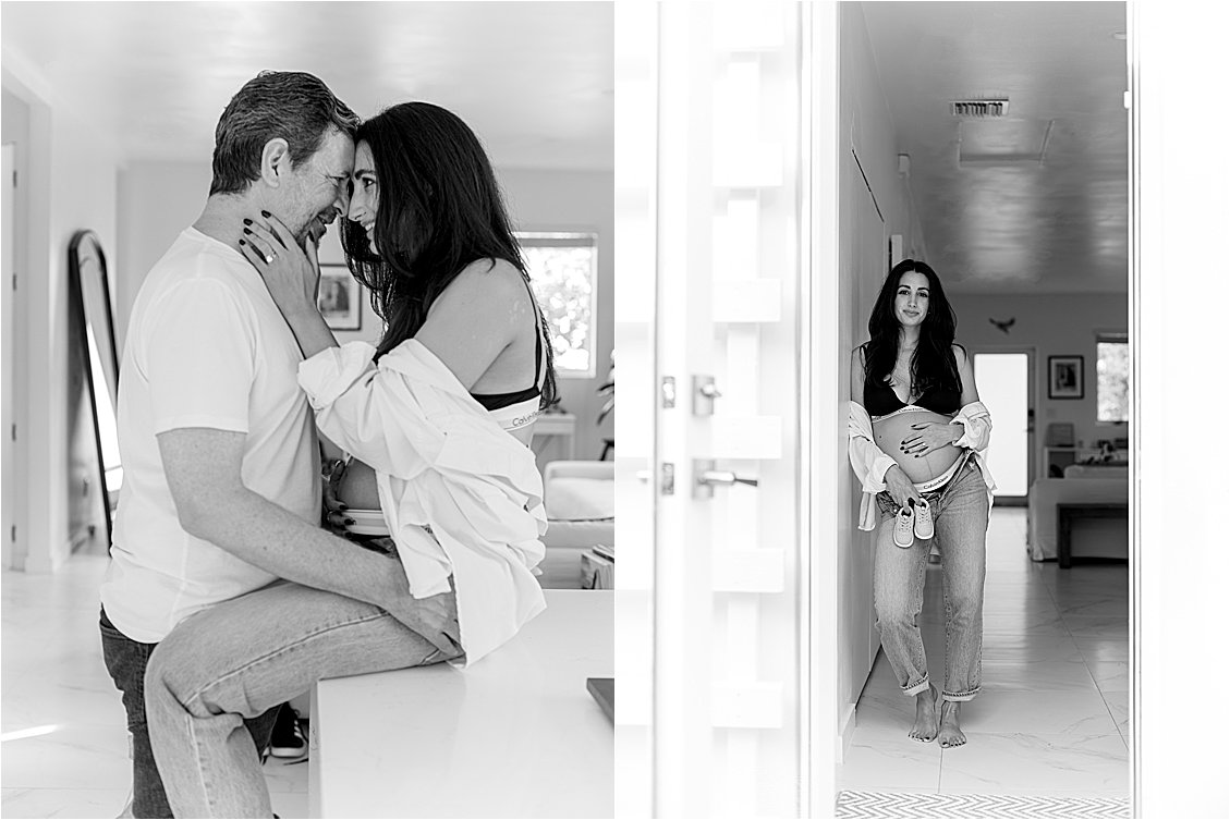 Miami Home maternity session with film family photographer, Renee Hollingshead