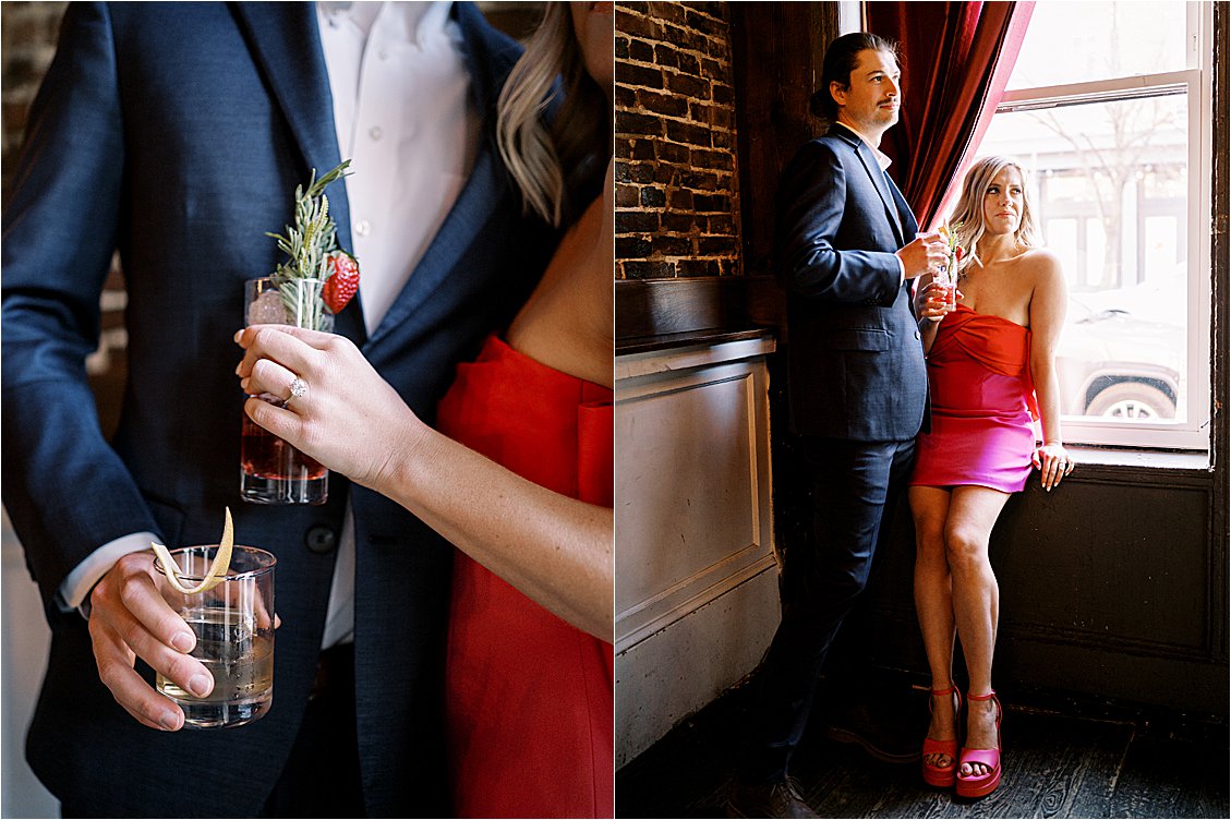 Trendy and vibrant engagement session at The Rye in Baltimore with Pop the Cork Designs and Renee Hollingshead