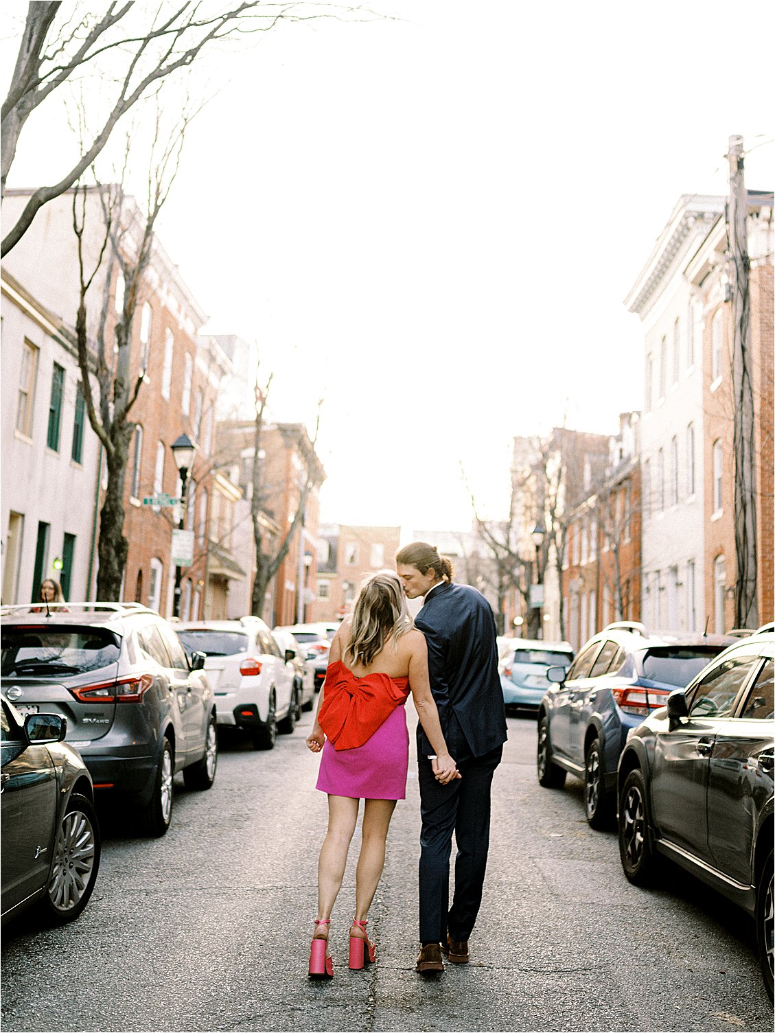 Trendy and vibrant engagement session in Fells Point Baltimore with Pop the Cork Designs and Renee Hollingshead
