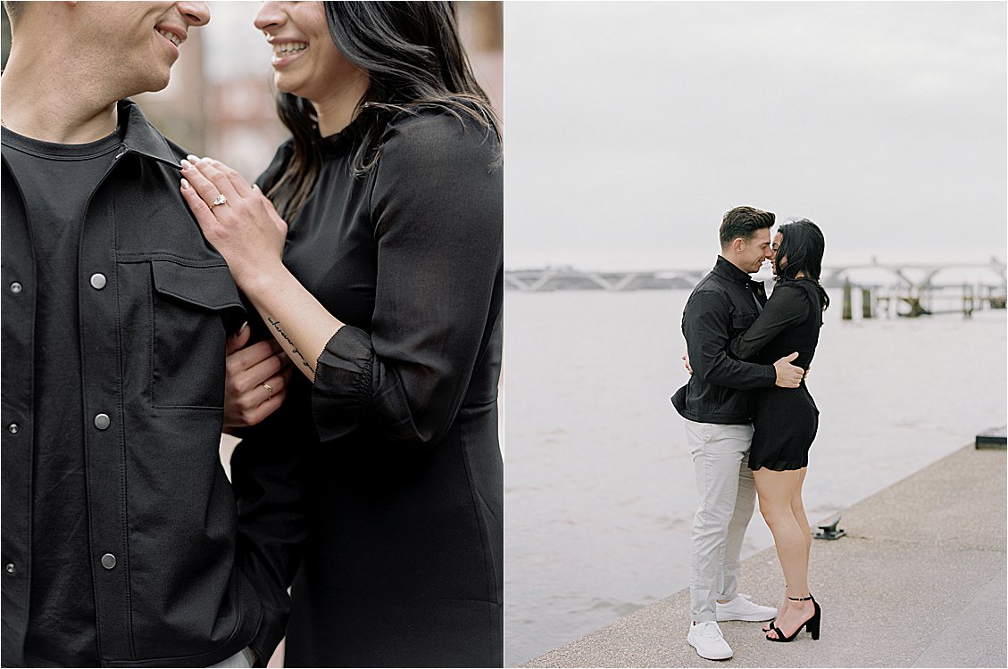 Windy Winter Engagement Session in Old Town Alexandria