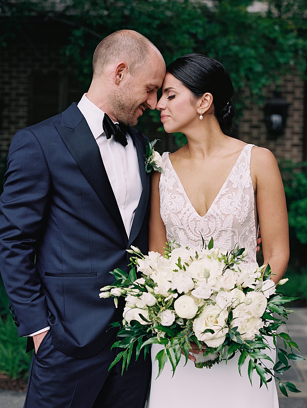 Bride and Groom, Serena and Ryan, featured in Washingtonian Weddings with their summer private estate wedding