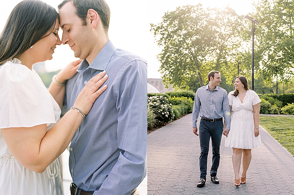 Summer Georgetown Waterfront Engagement Session in Washington DC with destination film wedding photographer Renee Hollingshead