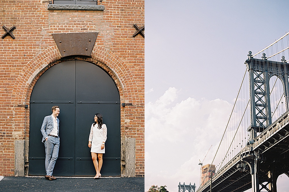 Summer Brooklyn engagement session with New York + Destination film wedding photographer Renee Hollingshead