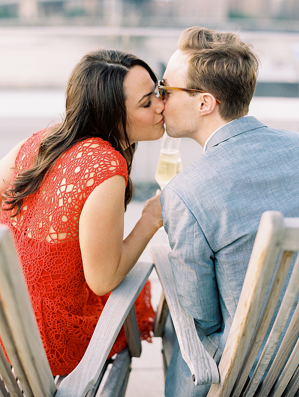 Brooklyn Summer engagement session on film with Renee Hollingshead
