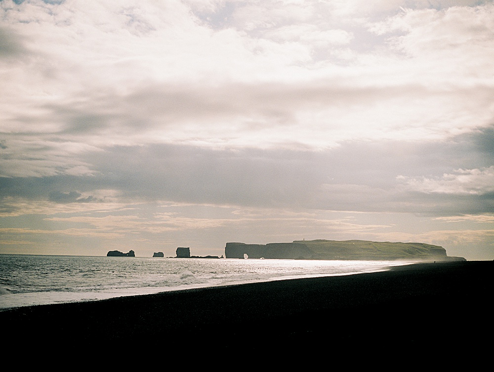 Vik Black Sand Beach in Iceland on film with destination wedding photographer Renee Hollingshead