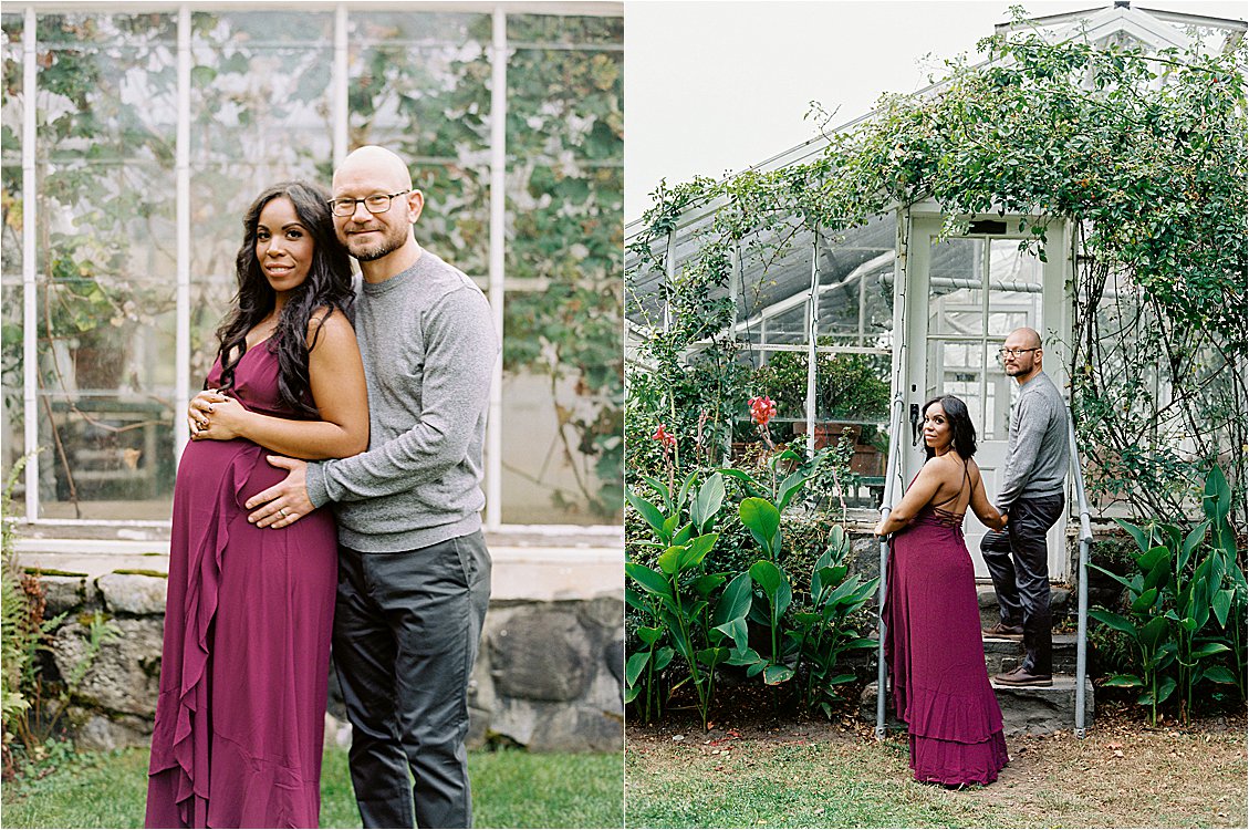 Dreamy maternity session at Stevens-Coolidge House with destination film photographer Renee Hollingshead