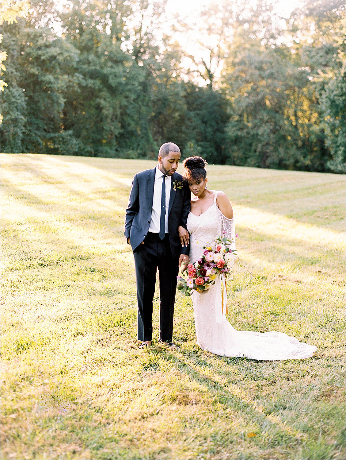 Film image of Bride and Groom at Mt. Airy Mansion Vow Renewal in Maryland by Renee Hollingshead