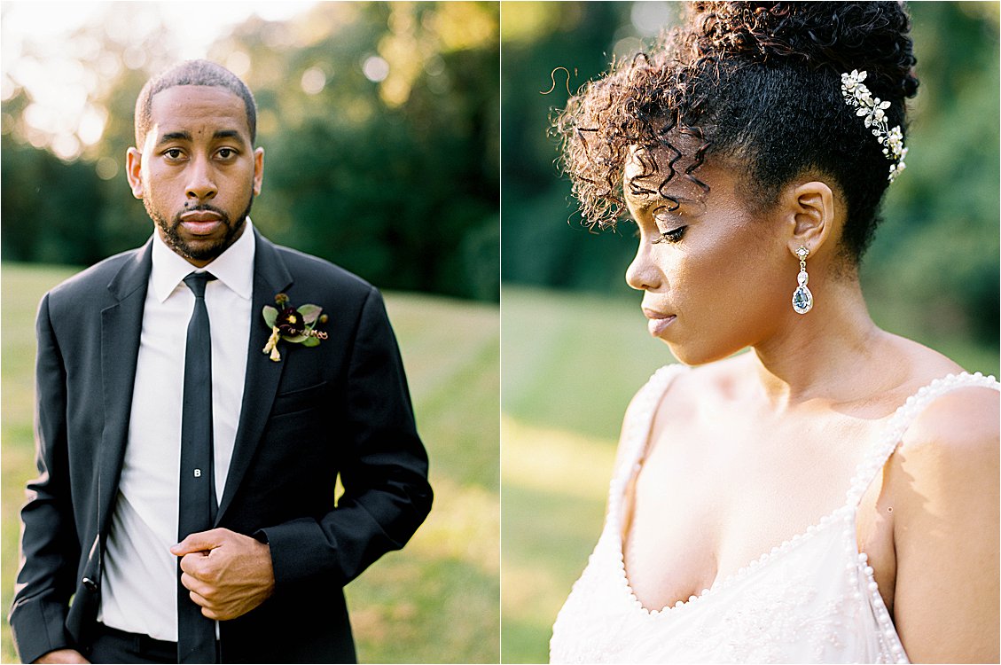 Film image of Bride and Groom at Mt. Airy Mansion Vow Renewal in Maryland by Renee Hollingshead