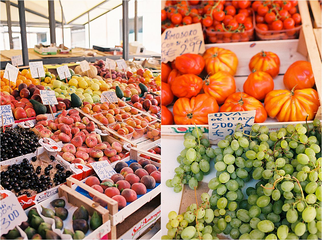 Fruits and vegetable market stand in Venice, Italy during the summer