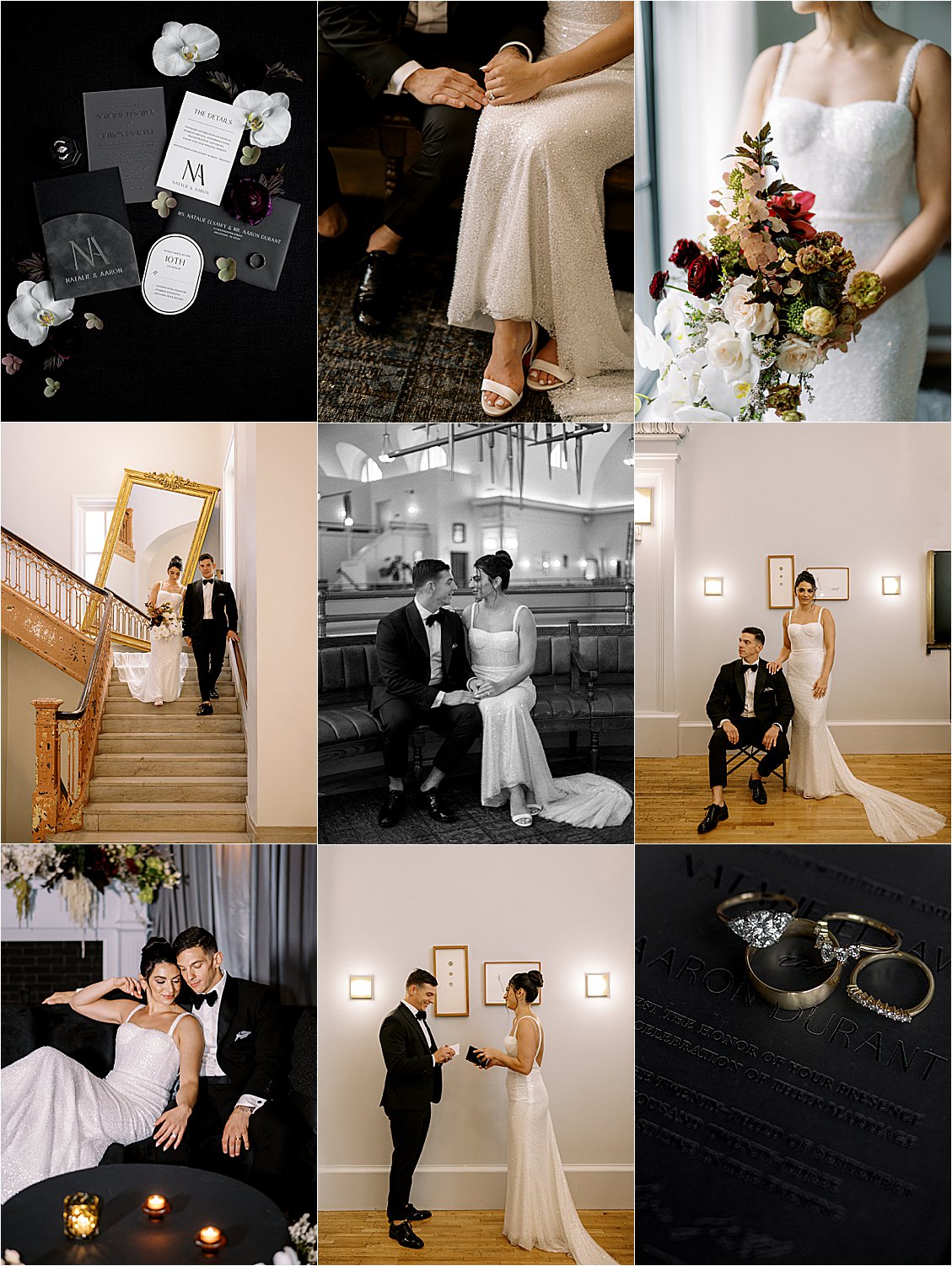 Luxe modern wedding at the Line Hotel in Washington DC with film wedding photographer Renee Hollingshead and Ida Rose Events. 