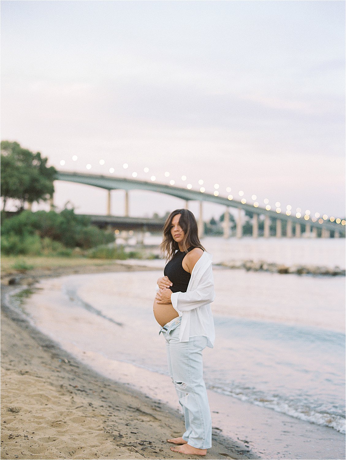 Annapolis Maternity Session at Sunrise on Film with Renee Hollingshead