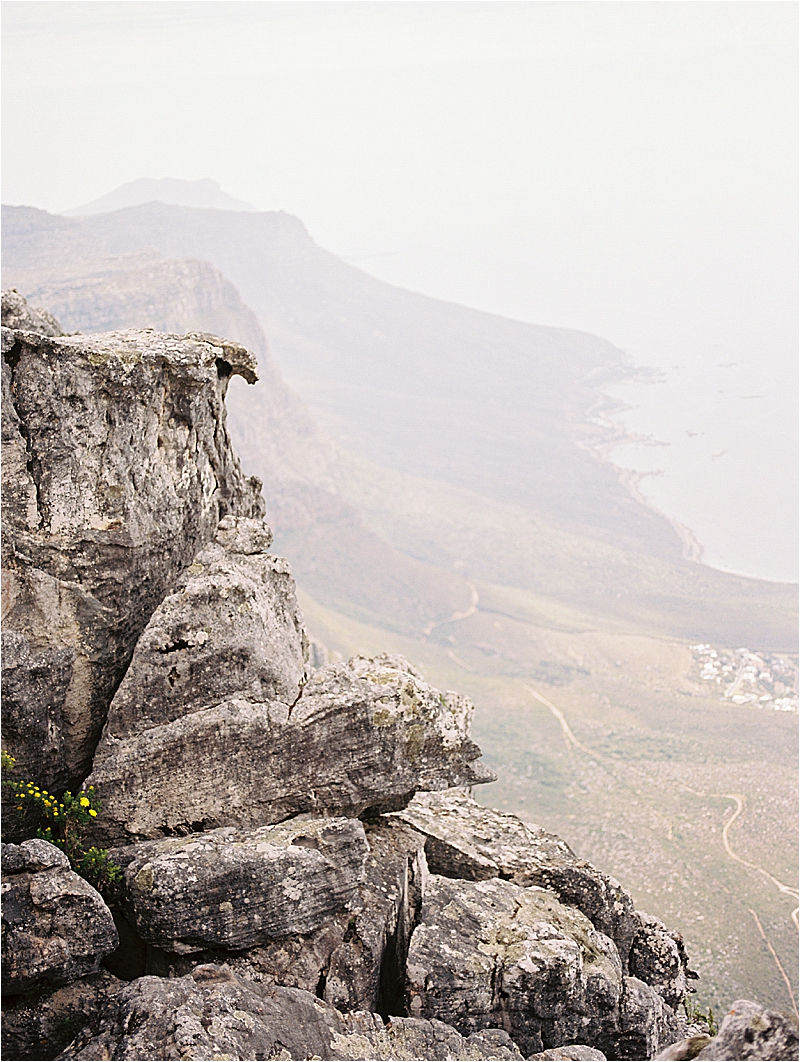 Natural Wonder of the World, Table Mountain in Cape Town, South Africa with film destination wedding and travel photographer, Renee Hollingshead