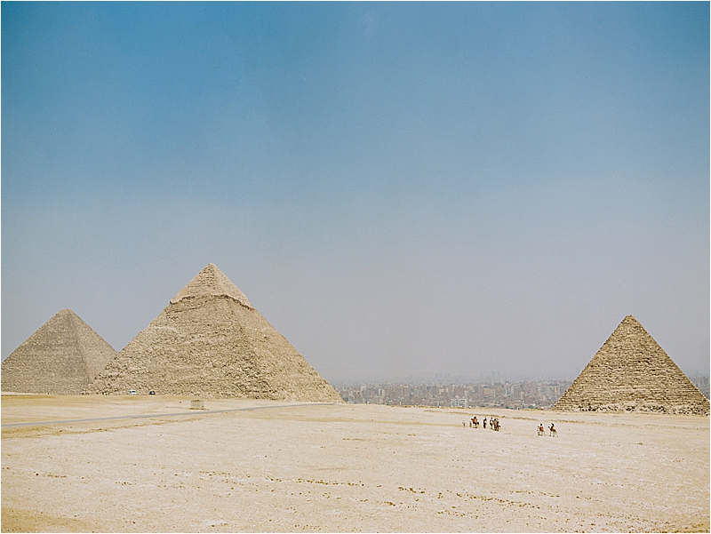 Film image of the Pyramids of Giza in Egypt by Renee Hollingshead