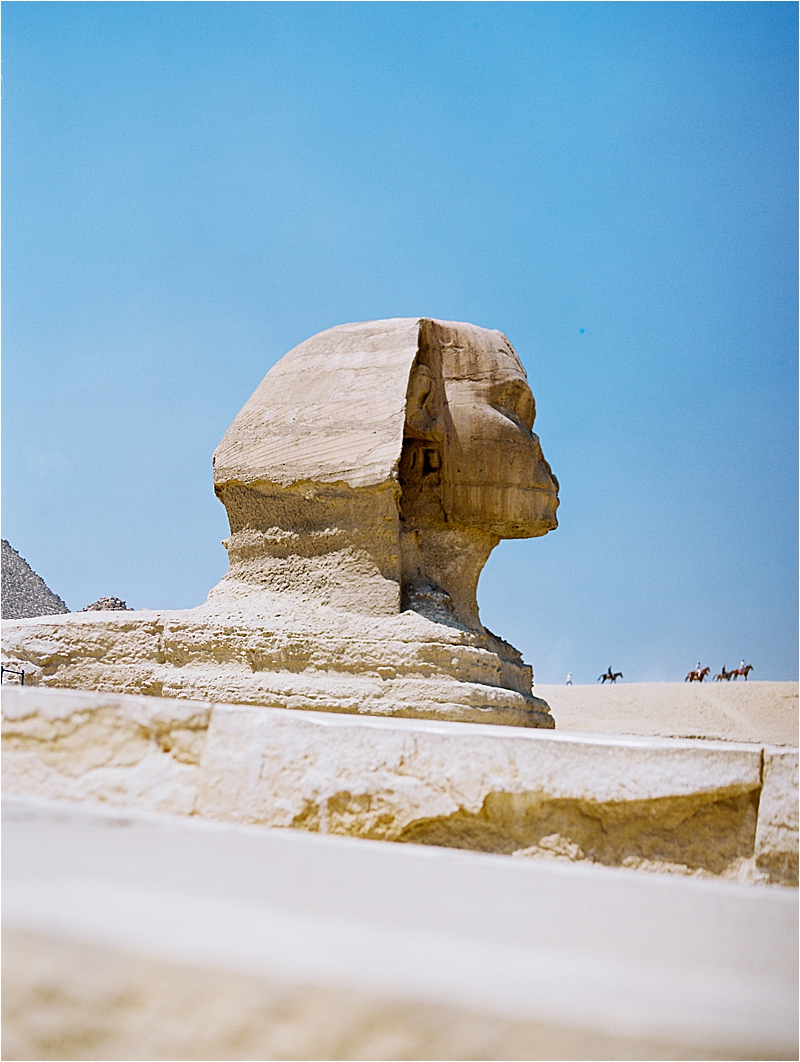 The Sphinx in Cairo with destination film wedding photographer, Renee Hollingshead