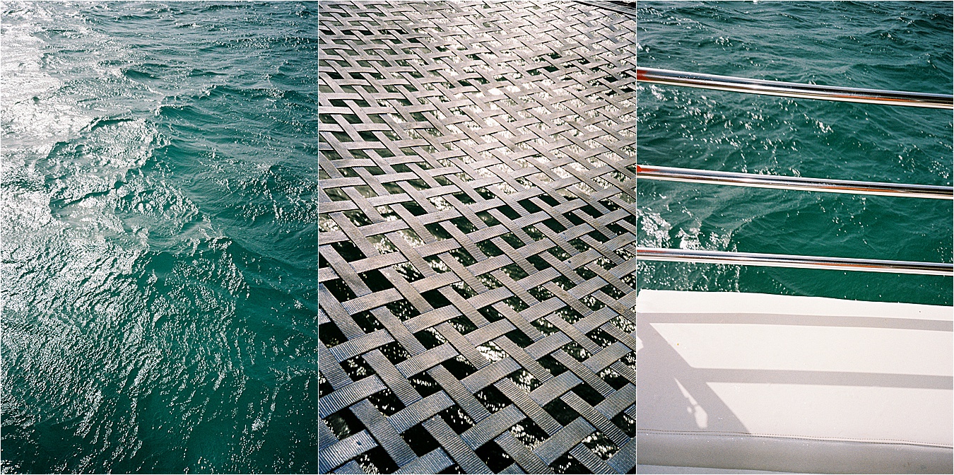Trio of Catamaran film images in Jamaica captured on 35mm film by destination wedding photographer Renee Hollingshead