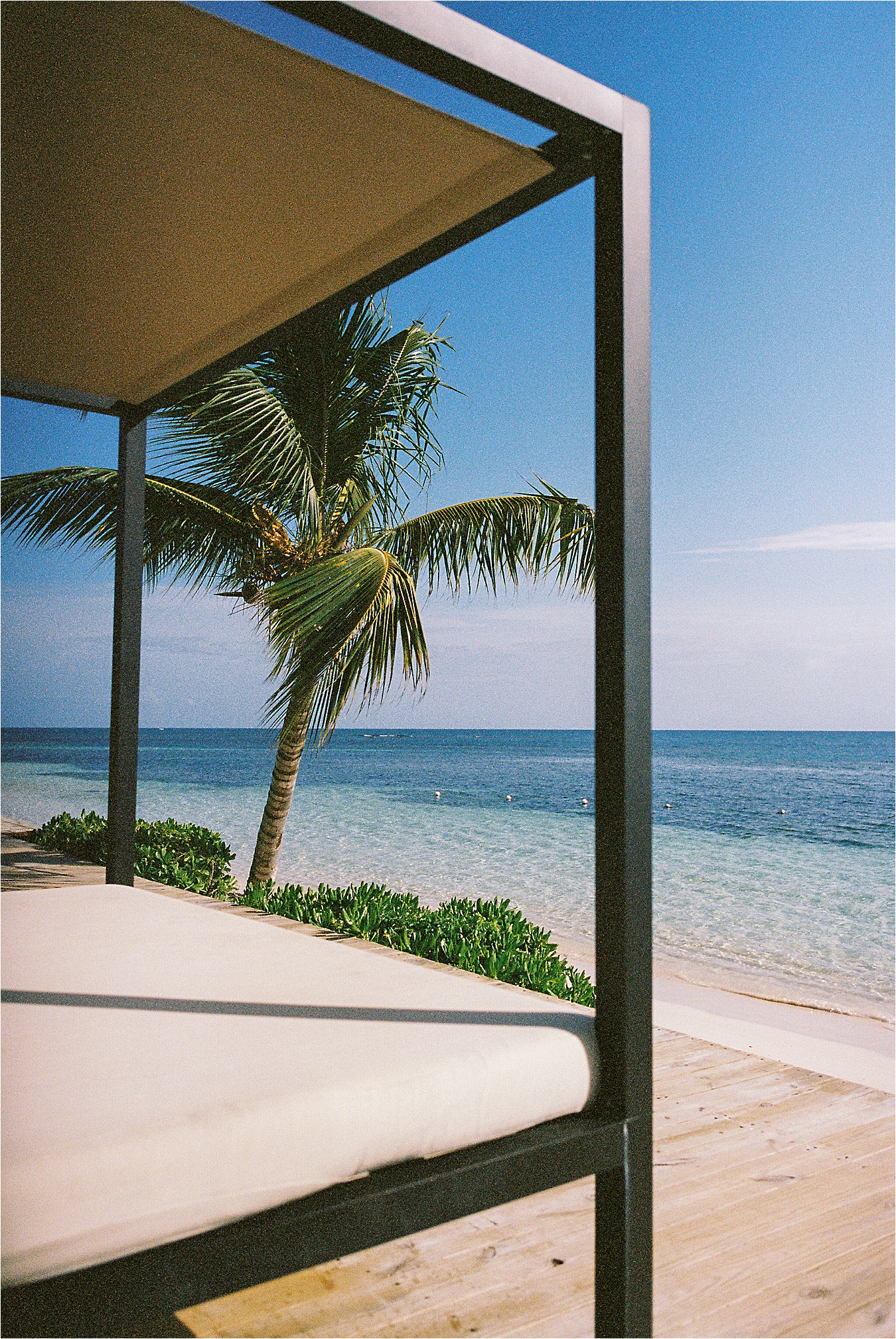 Cabana and Ocean Views in Falmouth, Jamaica captured by film destination wedding photographer Renee Hollingshead